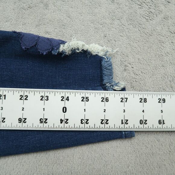 Lane Bryant Jeans Women's Size 18 Blue Mid-Rise Skinny 27" Inseam Distressed - Picture 5 of 16